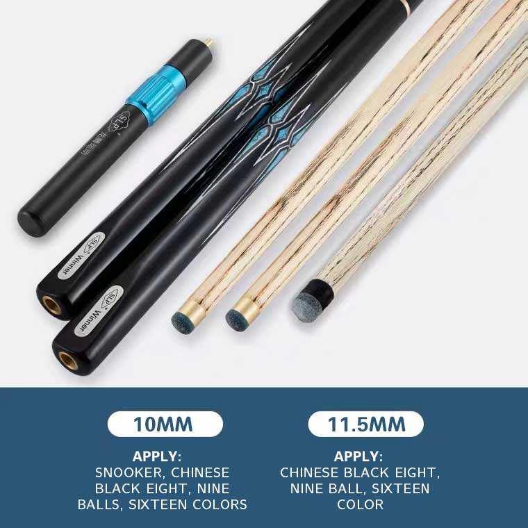 SLP Snooker Cue 3/4 يد مفصلية مصنوعة يدويًا باللون الفيروزي مع موسع وحقيبة جلدية
