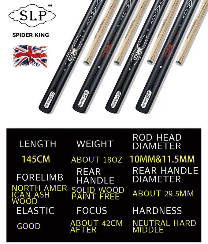 SLP Spider King 10mm 11.5mm Snooker Pool جديلة 3/4 سبليت جديلة مع نحت العنكبوت اليدوية السنوكر جديلة